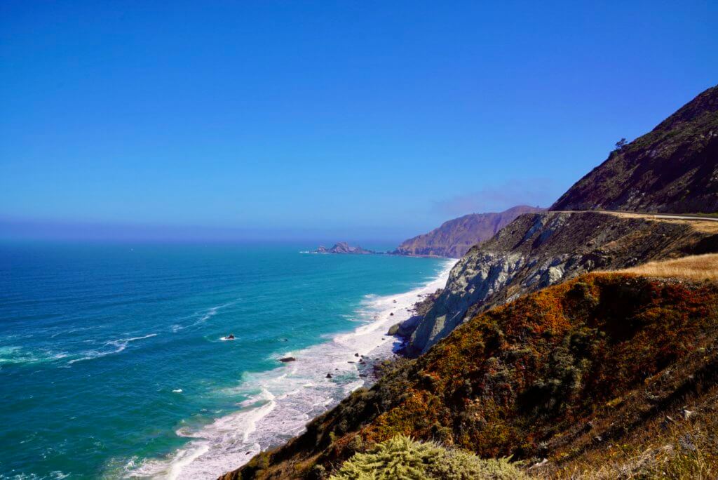 cliff on California coastline on the pacific coast high