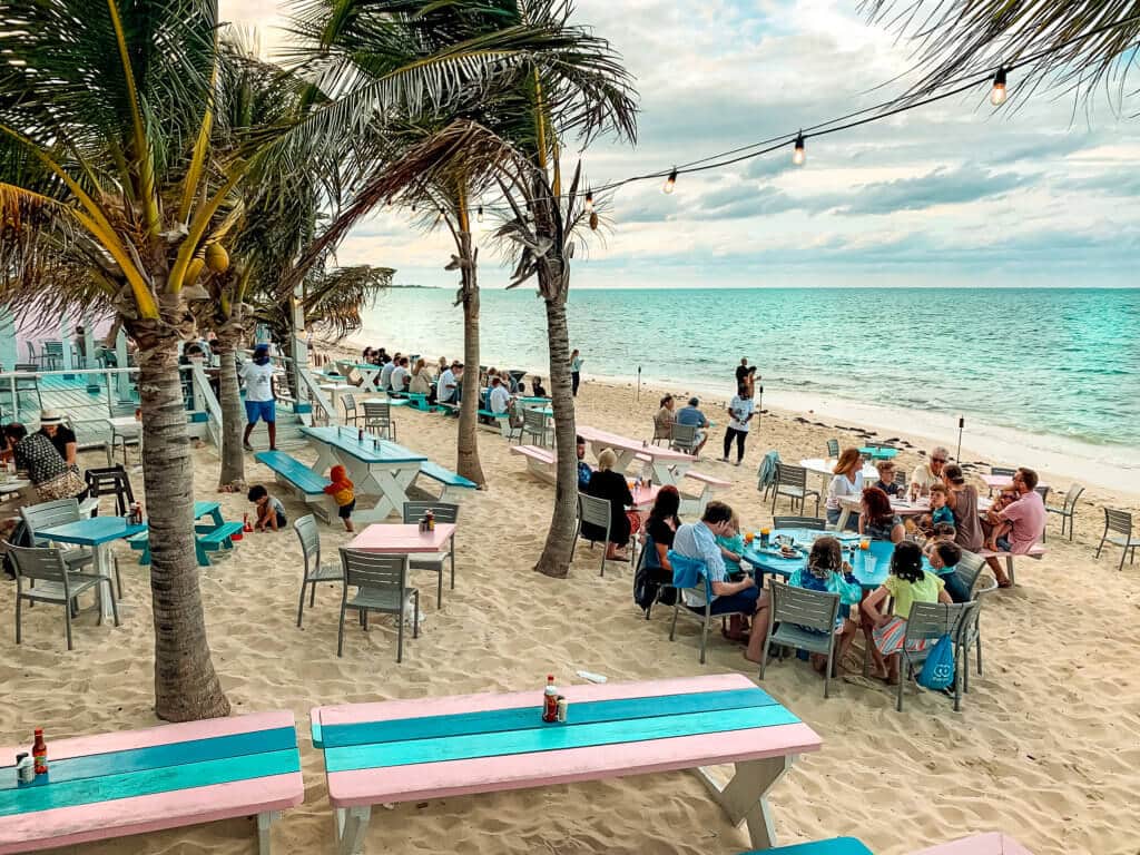 eat dinner at da conch shack beach restaurant in turks and caicos