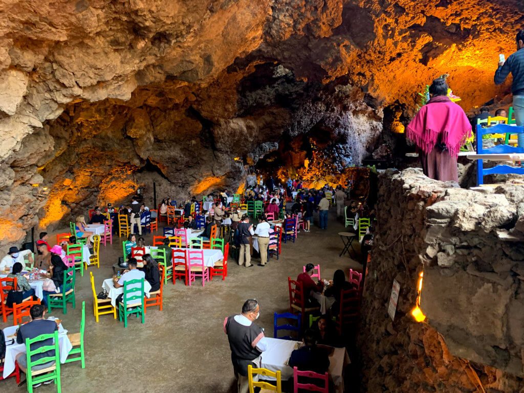 Dining in a cave at La grutta restaurant in mexico